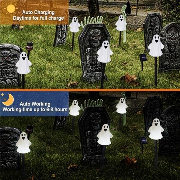 Halloween Ghost Stake Lighted 3D Ghost Outdoor Waterproof for Garden - Picture 5 of 6